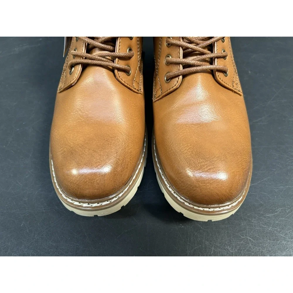 NWOB Steve Madden Men's P-Bowery Cognac Half-Zip Chukka Boots 8.5